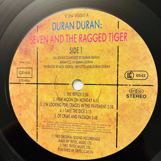 Duran Duran ‎– Seven And The Ragged Tiger LP mit OIS (VG+) - schallplattenparadis