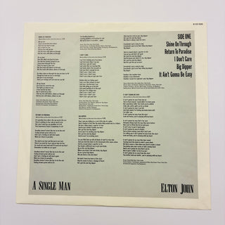 Elton John – A Single Man LP mit OIS (NM) - schallplattenparadis