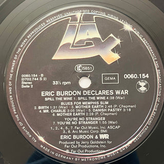 Eric Burdon & War ‎– Eric Burdon Declares “War” LP (VG+) - schallplattenparadis