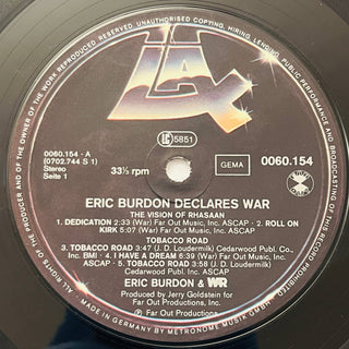 Eric Burdon & War ‎– Eric Burdon Declares “War” LP (VG+) - schallplattenparadis
