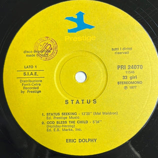 Eric Dolphy ‎– Status LP (VG+) - schallplattenparadis