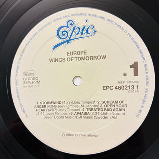 Europe – Wings Of Tomorrow LP mit OIS (NM) - schallplattenparadis