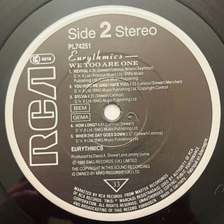 Eurythmics – We Too Are One LP (VG+) - schallplattenparadis