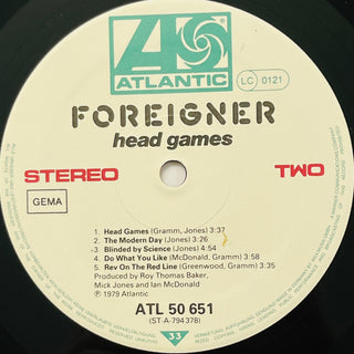 Foreigner ‎– Head Games LP mit OIS (VG+) - schallplattenparadis