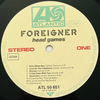 Foreigner ‎– Head Games LP mit OIS (VG+) - schallplattenparadis