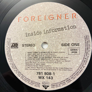 Foreigner – Inside Information LP (VG+) - schallplattenparadis