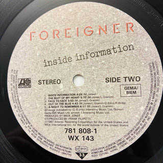 Foreigner – Inside Information LP (VG+) - schallplattenparadis