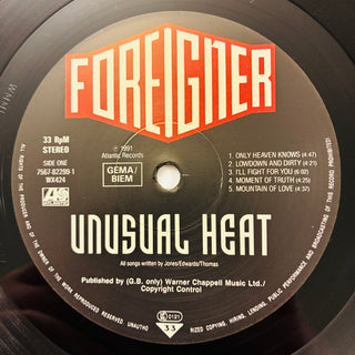 Foreigner ‎– Unusual Heat LP mit OIS (NM) - schallplattenparadis