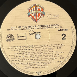 George Benson ‎– Give Me The Night LP mit OIS (VG) - schallplattenparadis