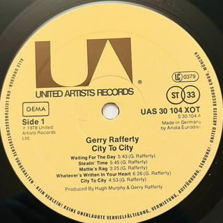 Gerry Rafferty ‎– City To City LP (NM) - schallplattenparadis