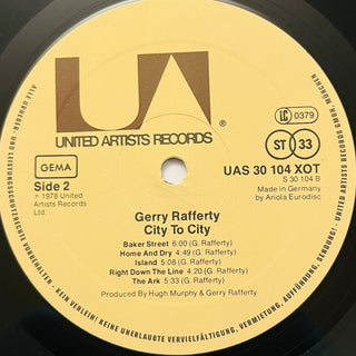 Gerry Rafferty ‎– City To City LP (NM) - schallplattenparadis