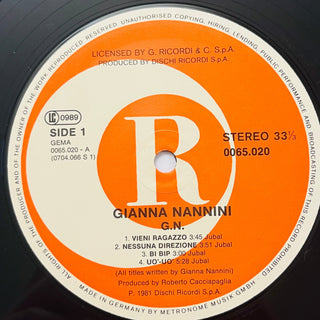 Gianna Nannini ‎– G.N. LP (NM) - schallplattenparadis