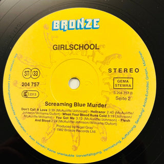 Girlschool ‎– Screaming Blue Murder LP (NM) - schallplattenparadis