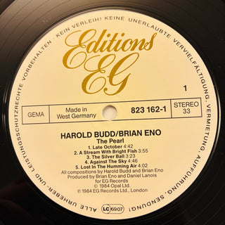 Harold Budd / Brian Eno With Daniel Lanois – The Pearl LP (NM) - schallplattenparadis