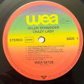 Helen Schneider – Crazy Lady LP mit Beiblatt (NM) - schallplattenparadis