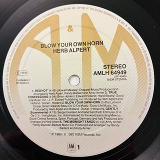 Herb Alpert ‎– Blow Your Own Horn LP (NM) - schallplattenparadis