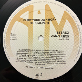 Herb Alpert ‎– Blow Your Own Horn LP (NM) - schallplattenparadis