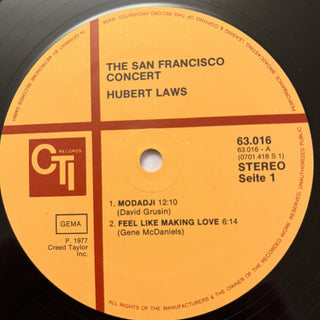 Hubert Laws ‎– The San Francisco Concert LP (NM) - schallplattenparadis