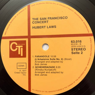 Hubert Laws ‎– The San Francisco Concert LP (NM) - schallplattenparadis