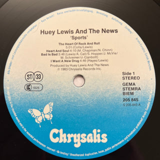 Huey Lewis And The News ‎– Sports LP mit OIS (VG+) - schallplattenparadis