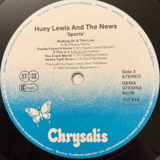 Huey Lewis And The News ‎– Sports LP mit OIS (VG+) - schallplattenparadis