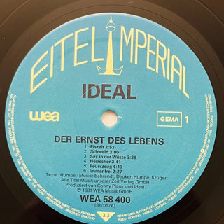 Ideal ‎– Der Ernst Des Lebens LP mit OIS (NM) - schallplattenparadis