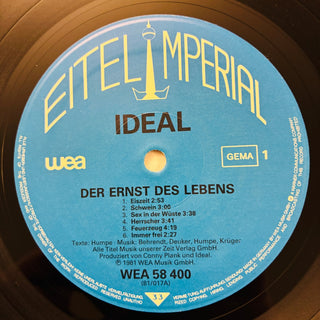 Ideal ‎– Der Ernst Des Lebens LP mit OIS (NM) - schallplattenparadis