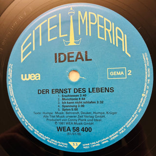 Ideal ‎– Der Ernst Des Lebens LP mit OIS (NM) - schallplattenparadis