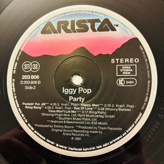 Iggy Pop ‎– Party LP (NM) - schallplattenparadis
