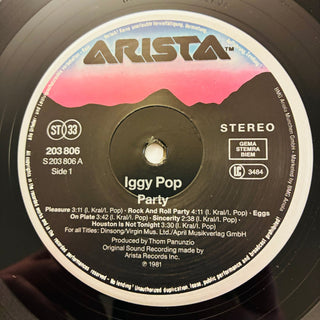 Iggy Pop ‎– Party LP (NM) - schallplattenparadis