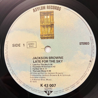 Jackson Browne ‎– Late For The Sky LP (NM) - schallplattenparadis