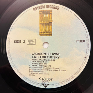 Jackson Browne ‎– Late For The Sky LP (NM) - schallplattenparadis