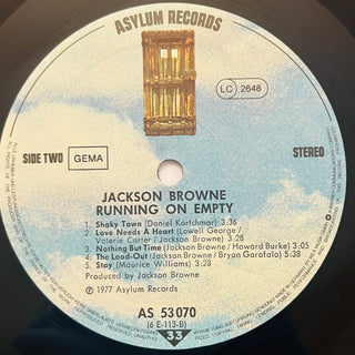 Jackson Browne ‎– Running On Empty LP mit OIS und Booklet (VG+) - schallplattenparadis