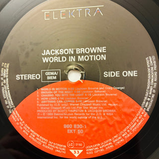 Jackson Browne ‎– World In Motion LP mit OIS (VG+) - schallplattenparadis