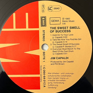 Jim Capaldi ‎– The Sweet Smell Of Success LP mit OIS (NM) - schallplattenparadis