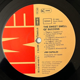 Jim Capaldi ‎– The Sweet Smell Of Success LP mit OIS (NM) - schallplattenparadis