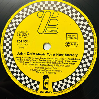 John Cale – Music For A New Society LP (NM) - schallplattenparadis