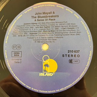 John Mayall Featuring The Bluesbreakers ‎– A Sense Of Place (NM) - schallplattenparadis