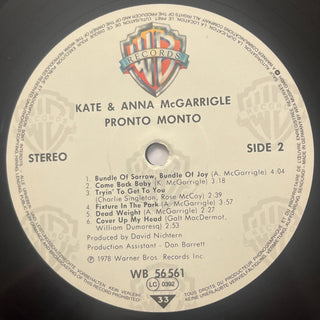 Kate & Anna McGarrigle – Pronto Monto LP mit OIS (VG+) - schallplattenparadis