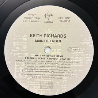 Keith Richards ‎– Main Offender LP mit OIS (NM) - schallplattenparadis
