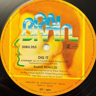 Klaus Schulze – Dig It LP mit OIS (NM) - schallplattenparadis