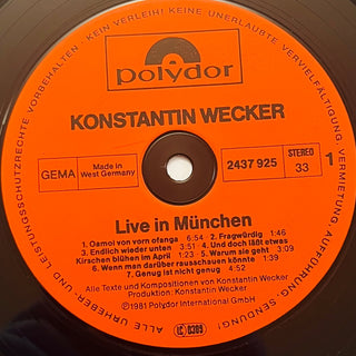 Konstantin Wecker – Live In Muenchen - 3 LPs (NM) - schallplattenparadis