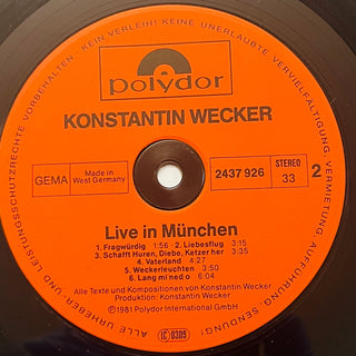 Konstantin Wecker – Live In Muenchen - 3 LPs (NM) - schallplattenparadis