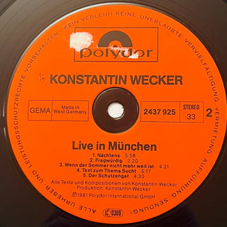 Konstantin Wecker – Live In Muenchen - 3 LPs (NM) - schallplattenparadis