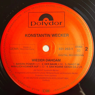 Konstantin Wecker ‎– Wieder Dahoam LP mit OIS (NM) - schallplattenparadis