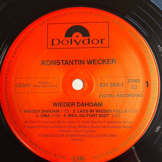 Konstantin Wecker ‎– Wieder Dahoam LP mit OIS (NM) - schallplattenparadis