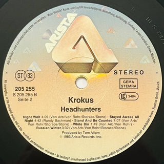 Krokus ‎– Headhunter LP mit OIS (NM) - schallplattenparadis