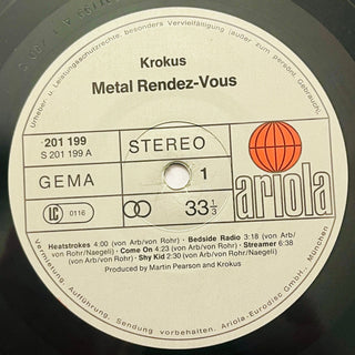 Krokus ‎– Metal Rendez - vous LP mit Beiblatt (NM) - schallplattenparadis