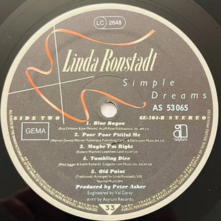 Linda Ronstadt ‎– Simple Dreams LP mit OIS (VG+) - schallplattenparadis