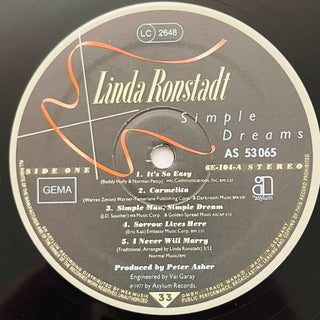 Linda Ronstadt ‎– Simple Dreams LP mit OIS (VG+) - schallplattenparadis